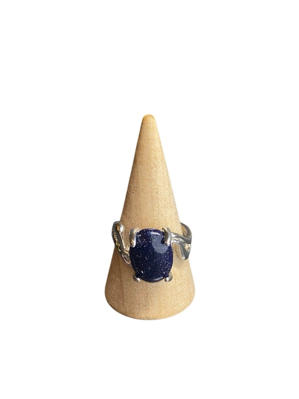 Blue Sandstone Crystal Ring | Size 7.5
